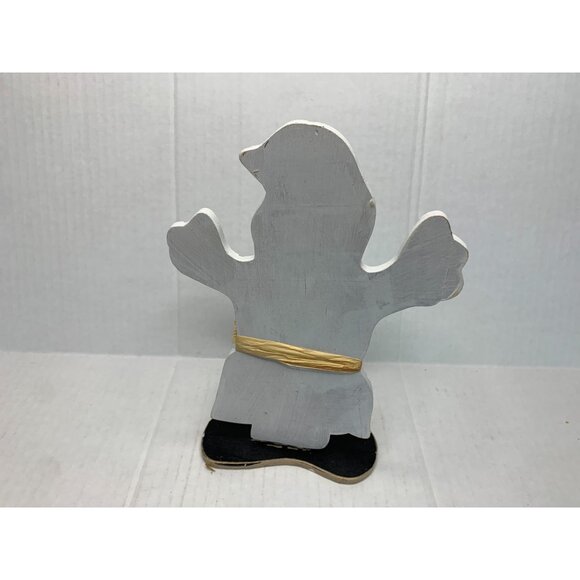 Wooden Ghost Action Figure 10.5 in Tall Fall Halloween Decor Decoation Harvest - Picture 2 of 2